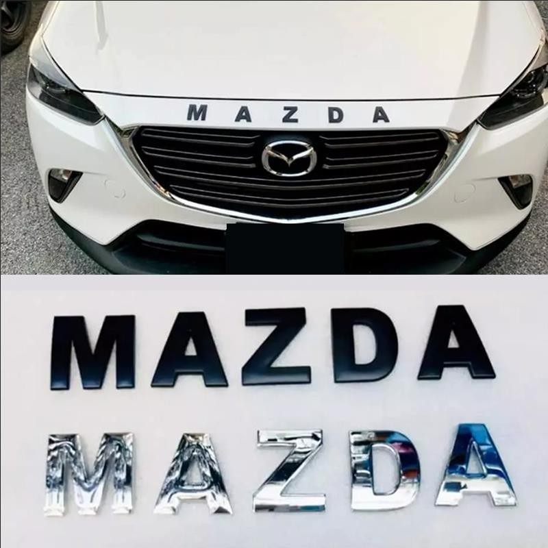 โลหะ 3D Mazda ตัวอักษรรถด้านหน้าด้านหลังสติกเกอร์ป้ายสัญลักษณ์ 4.5 ซม.สําหรับ Mazda 2 3 5 6 8 Atenza AXELA BT-50 CX5 CX7 CX3 CX9 CX30 2021 2022 2023 2020