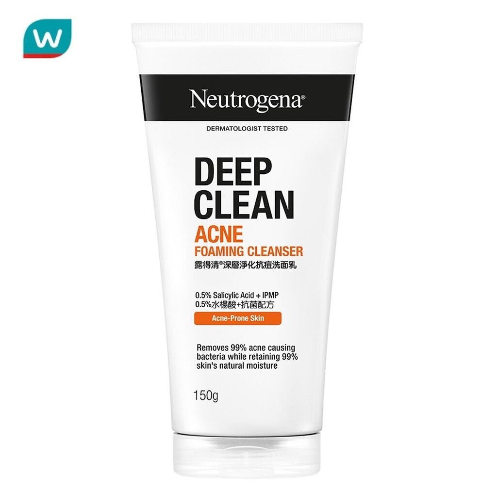 Neutrogena นูโทรจีนา ดีพ คลีน แอคเน่ โฟมมิ่ง คลีนเซอร์ 150 กรัม
