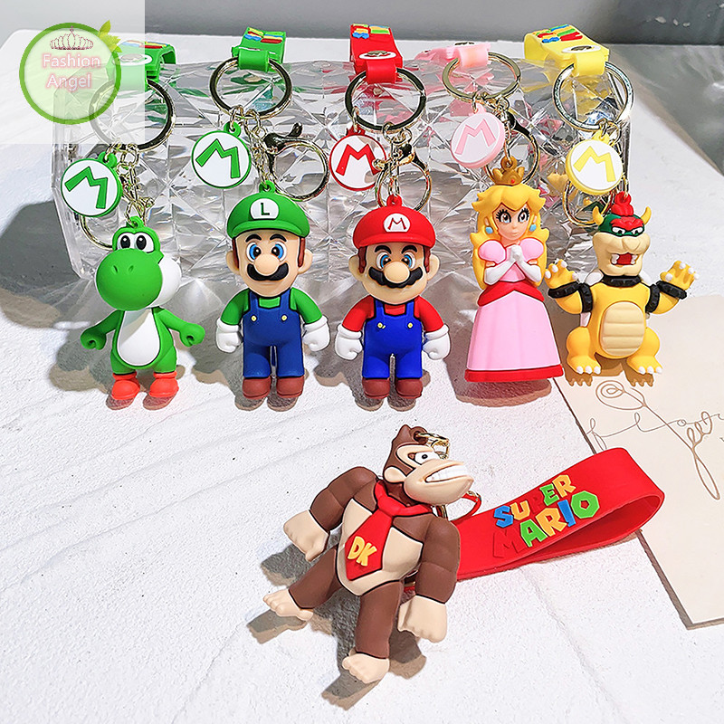 Fashionangel น ่ ารัก Super Mario Bros พวงกุญแจเกม Mario Figure Key Chain สร ้ างสรรค ์ การ ์ ตูนกระเป ๋ า Ch อุปกรณ ์ เสริมสําหรับเด ็ กวันเกิด Party ของขวัญ VN