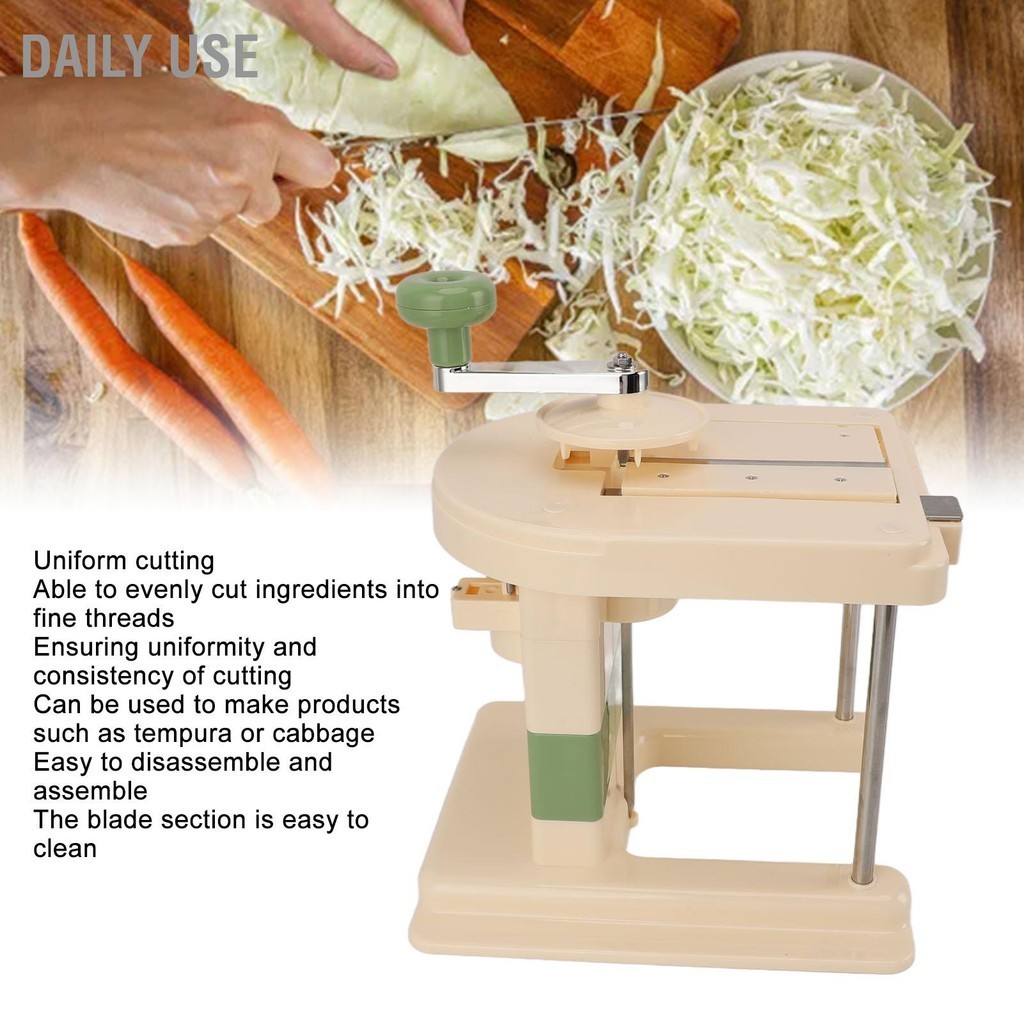 Daily Use เครื่องหั่นกะหล่ำปลีแบบหมุนขนาดใหญ่ในครัวเรือนเครื่องขูดผักแบบหมุนมือสำหรับกะหล่ำปลีแครอทพริกเขียว