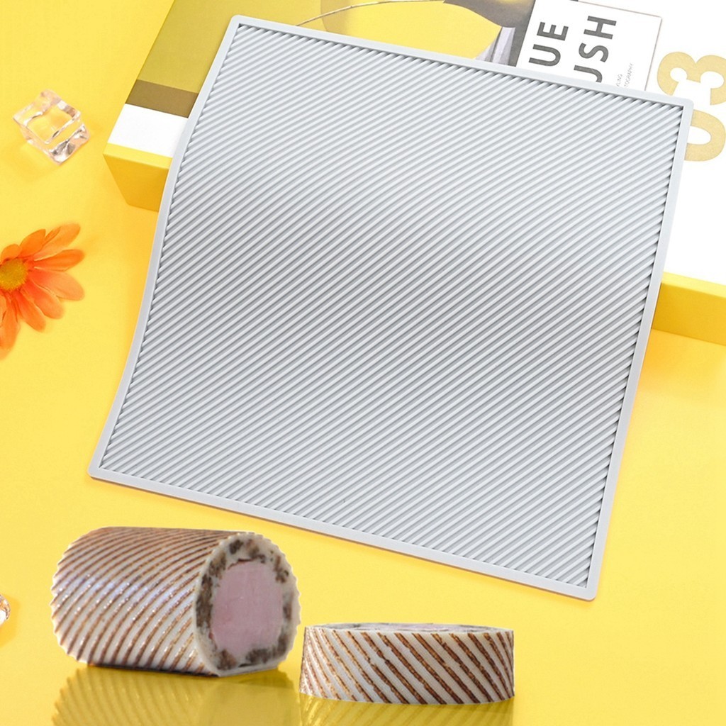 3d เค้กลูกไม้แม่พิมพ์ Stripe Lace Mat Embosser เนื้อซิลิโคน Mould Fondant ช็อกโกแลตลายฉลุขอบ Bakeware เค้กตกแต่ง