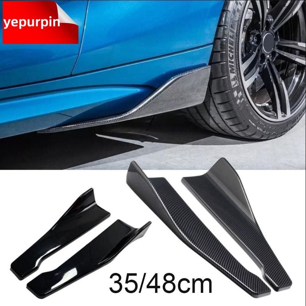 Yepurpin รถด้านข้างกระโปรงกันชนบาร์,Diffuser Carbon fibreรถกันชนสปอยเลอร์ด้านหลังLip,อุปกรณ์เสริมรถยนต์สปอยเลอร์แยกส่วนขยายABSรถมุมกันชนGuardรถ