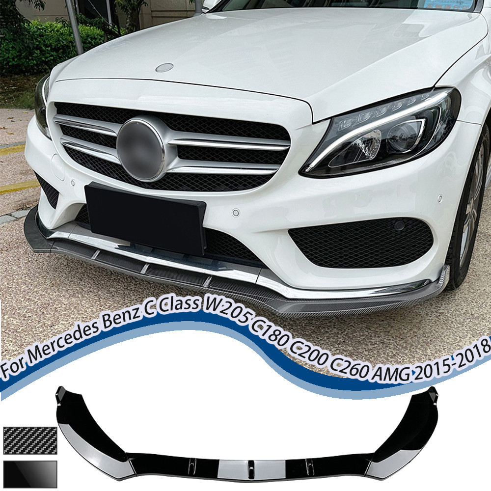 สําหรับ W205 รถกันชนด้านหน้า Lip Diffuser สปอยเลอร์สําหรับ Mercedes Benz C Class W205 C300 C160 C200 C350e C260 C200 AMG 2015-2018