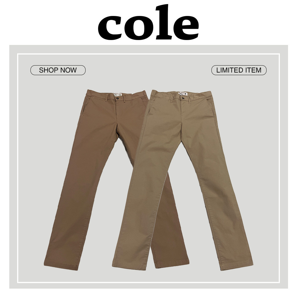 Katun Cole Pants Cotton Chino Men Brown Khaki Official Original Pants Men