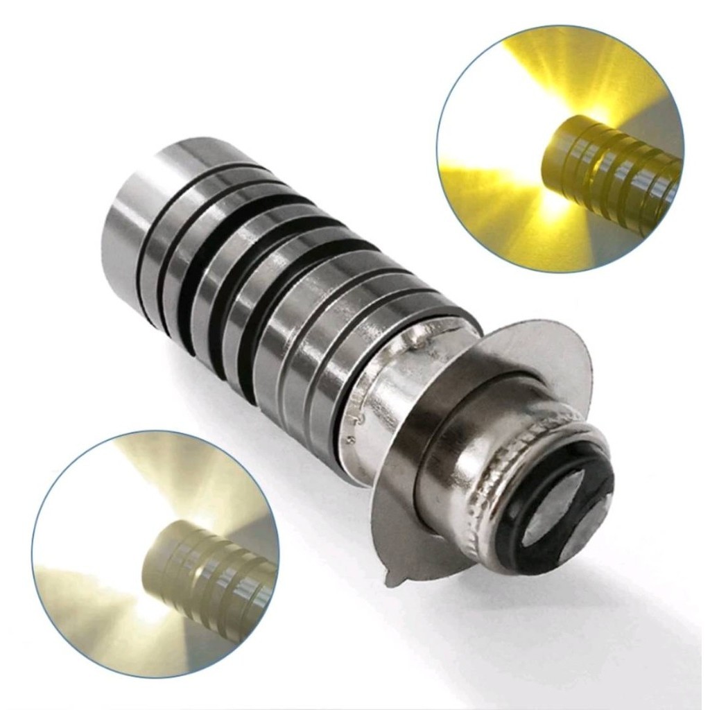 ไฟหน้า รถมอเตอร์ไซค์ LED ไฟสูง ไฟต่ำ ในหลอดเดียวกัน ขั้ว P15D แสงสีขาว รูปที่ 7
