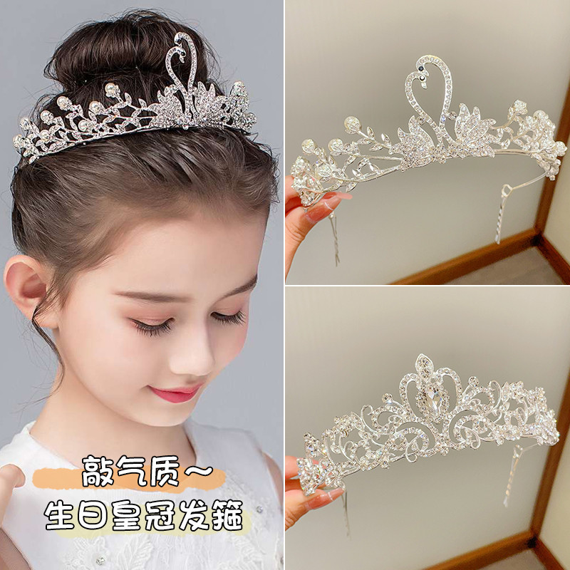 ที่คาดผมเด็กเครื่องประดับผมใหม่มงกุฎระดับไฮเอนด์คริสตัลสาวน้อยซุปเปอร์นางฟ้าเจ้าหญิงที่คาดผมวันเกิด