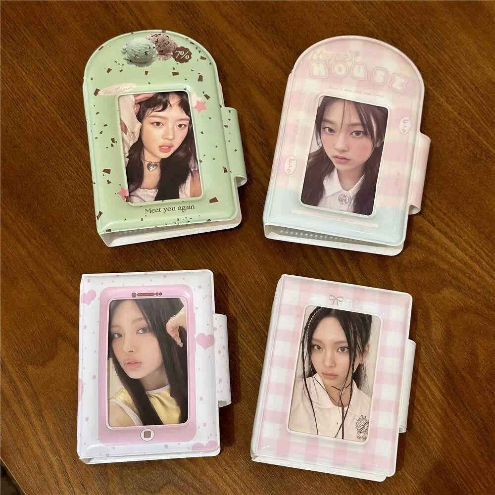 40กระเป๋าkpop Photocardผู้ถืออะคริลิค3นิ้วมินิอัลบั้มภาพสีชมพูสีPhotocardผู้ถือหนังสือชื่อผู้ถือบัตรของขวัญ