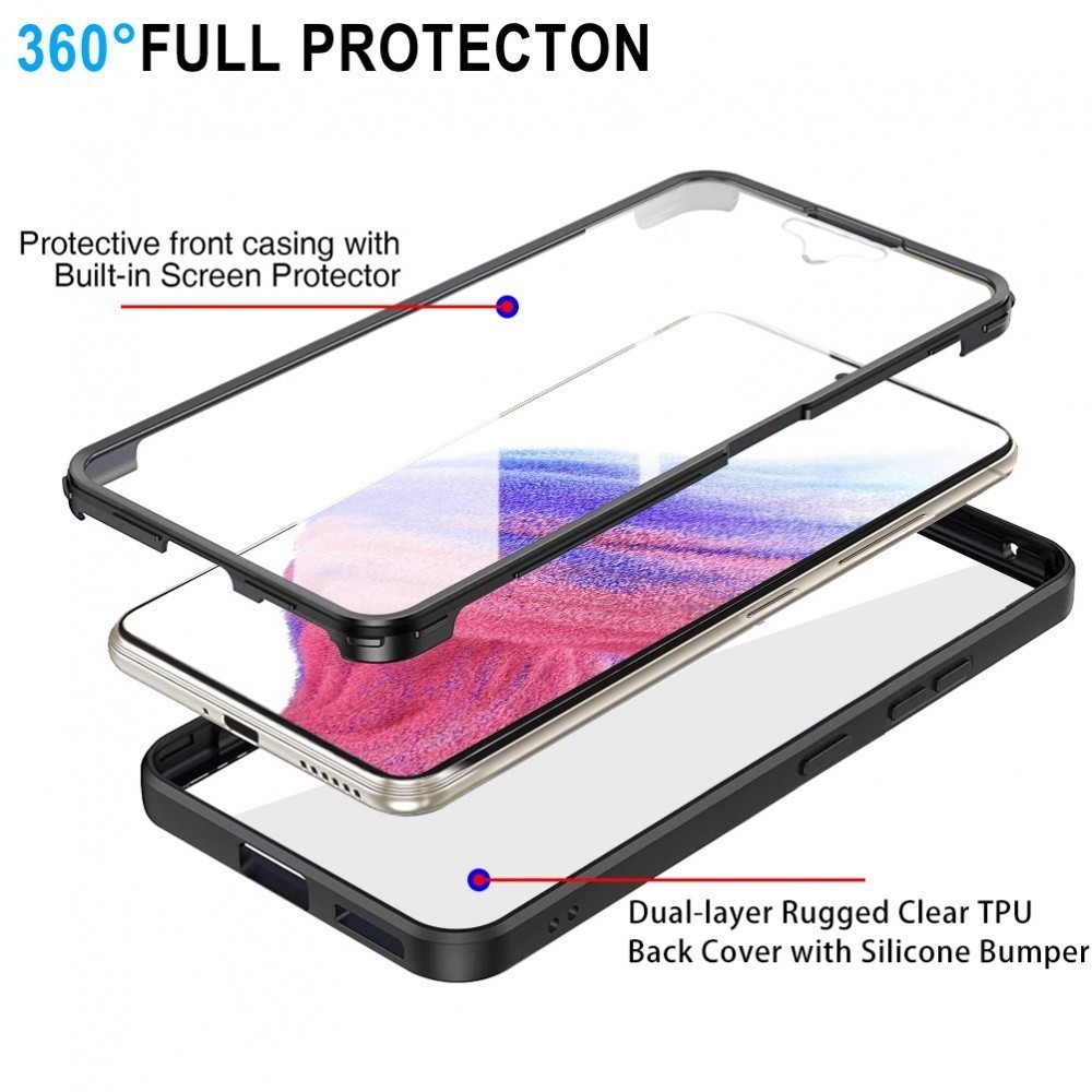 เคส Samsung A05 A05S A04E A03CORE A03 A03S A02S A02 A10S A20S A21S M53 M33 M52 M02 ใหม่ 360° เต็มป้องกันหน้าจอใส ทีพียู ฝาหลังกันชนซิลิโคนกันกระแทกเคสโทรศัพท์