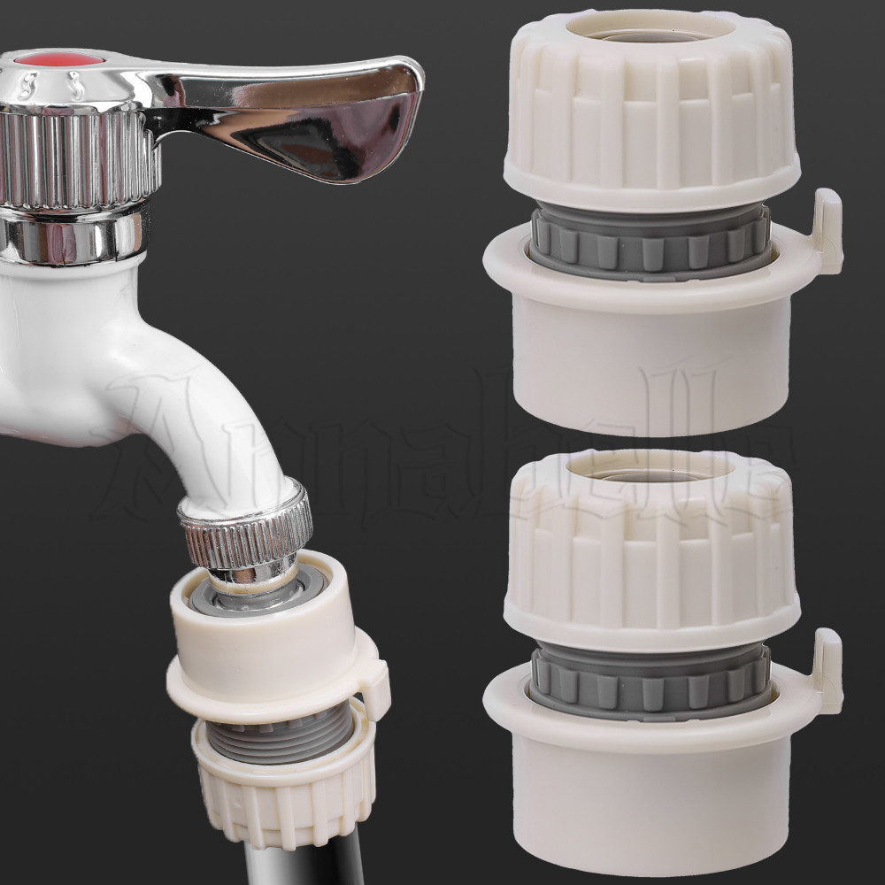 1/2 ชิ้น Faucet Quick Connectors - อะแดปเตอร์เชื่อมต่อท่อ - เครื่องซักผ้าข้อต่อท่อน้ํา - อุปกรณ์เชื่อมต่อหลอด - อุปกรณ์ชลประทานในสวน - พลาสติก ด้าย ไหลย้อนกลับ