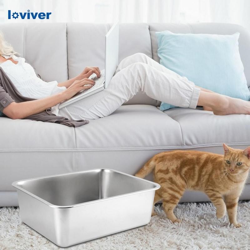 [Loviver] โถสุขภัณฑ์ลูกแมวสแตนเลสมุมโค้งมนกันสนิมเรียบ