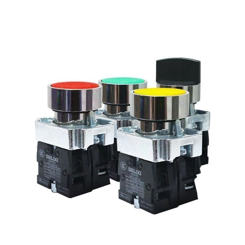 Delixi LAY5-BA31 ba42ปุ่มแบนรีเซ็ตตัวเอง ba45สีแดง ba35สวิตช์ปุ่มโลหะสีเขียว lay5s