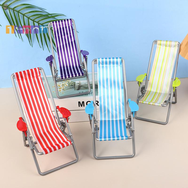 [Lemon] 1/6 Dollhouse Mini เก้าอี้ชายหาดพับได้รุ่น Dollhouse Outdoor Casual Reclining เก้าอี้บ้านตุ๊กตาตกแต่งเฟอร์นิเจอร์ใหม่