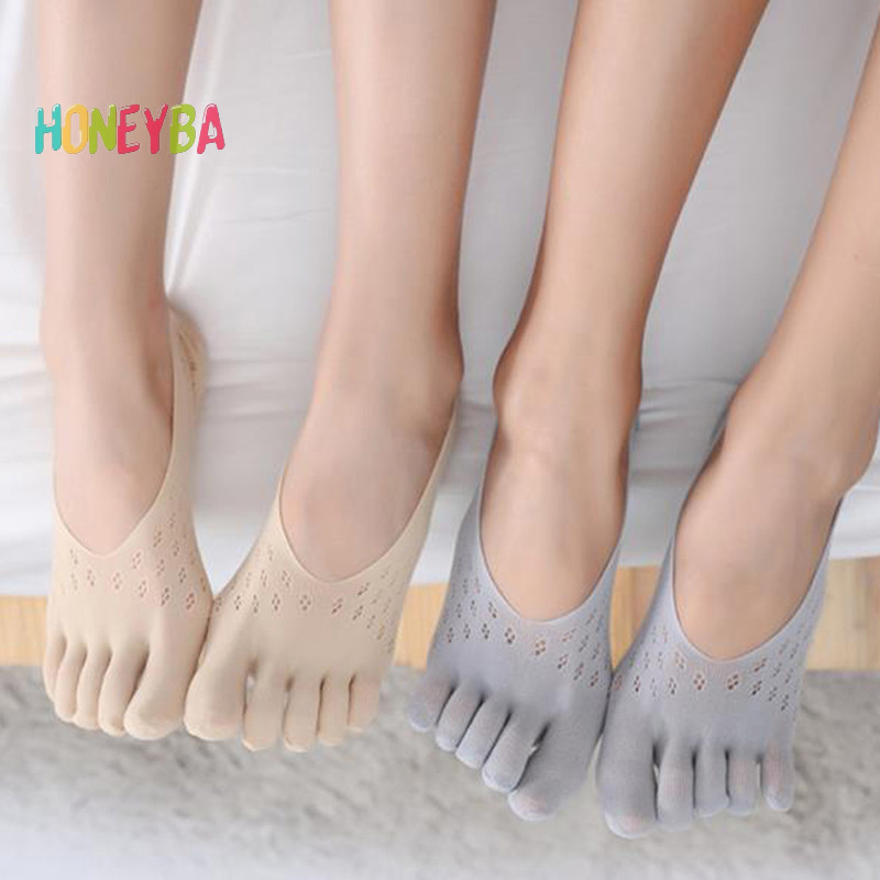 <Honeyba> ถุงเท้าการบีบอัดกระดูกถุงเท้านิ้วเท้าของผู้หญิงซับตัดต่ําพิเศษพร้อมเจลที่ดี