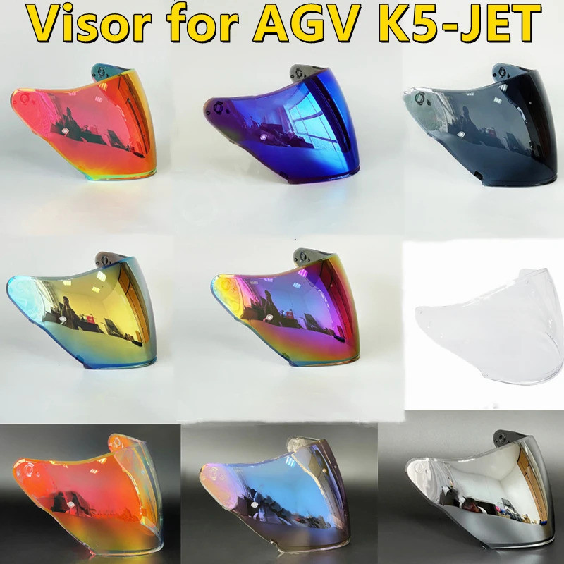 หมวกกันน ็ อค Visor สําหรับ AGV K5 JET หมวกกันน ็ อคโล ่ ป ้ องกันรังสียูวีกระจก Sunshield Casco Moto อุปกรณ ์ เสริม