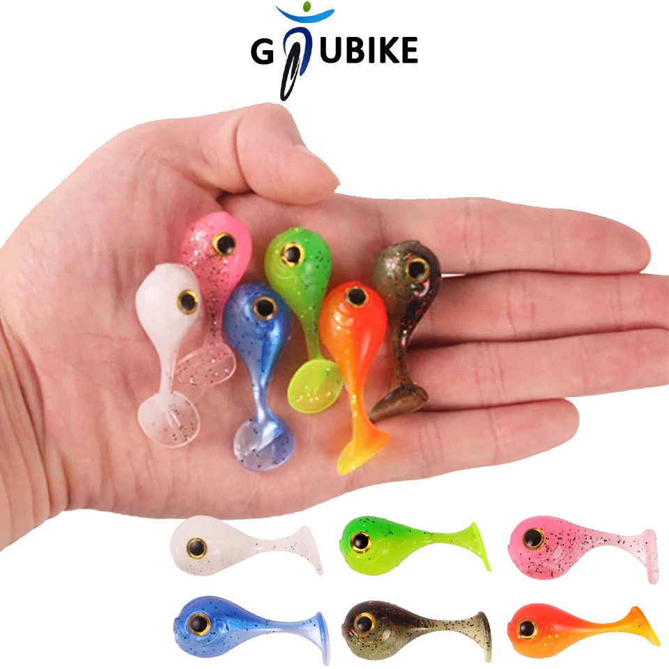 Gtubike 1 ชิ้น T-Tail Soft Lure Wobbler ประดิษฐ์ Swimbaits สองสีหัวใหญ่ซิลิโคน Soft Lure สําหรับ Bass Perch 45 มิลลิเมตร/3 กรัมตกปลา