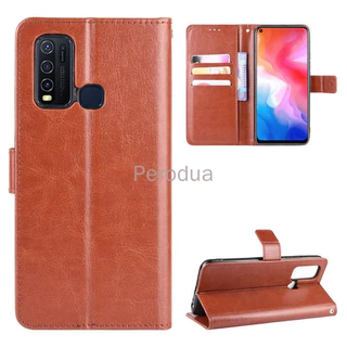 Vivo Y30 Y50 1935 1938 V1965A Case Flip PU Leather Wallet Back Cover Vivo Y30 Y 30 VivoY30 Phone Casing Stand
