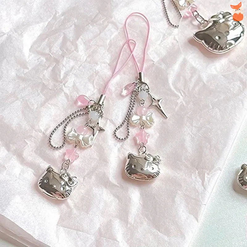 [AD ] Kawaii หวานลูกแมวโทรศัพท ์ มือถือเชือกเครื ่ องประดับอะนิเมะ Handmade ลูกปัด Strand Dangle จี ้ DIY เครื ่ องประดับอุปกรณ ์ เสริมของเล ่ น TH