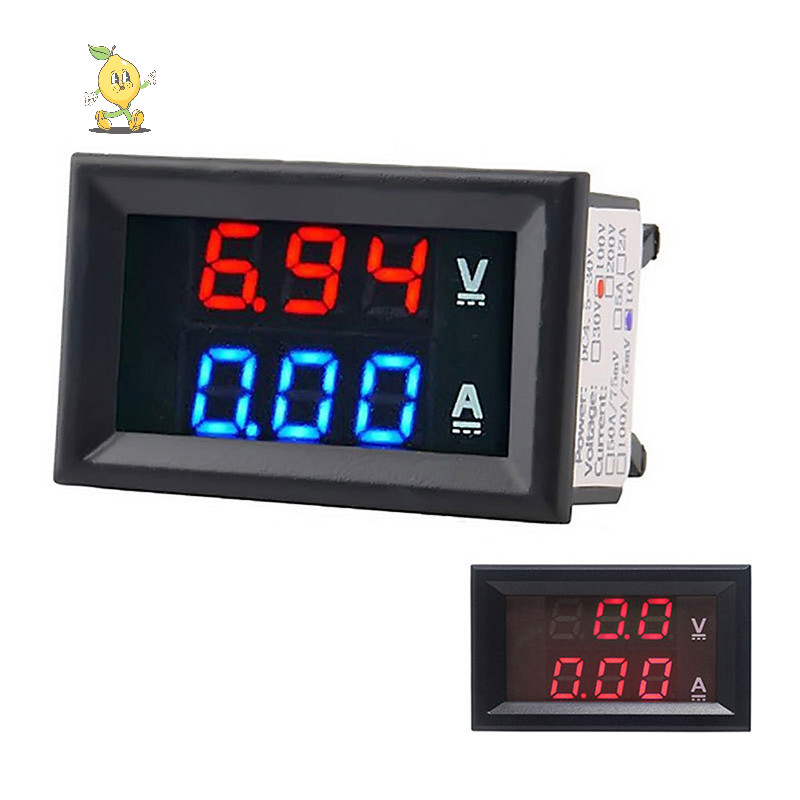 [mozh] Dc 0-100V 10A โวลต์มิเตอร์แบบดิจิตอลแอมป์มิเตอร์ Dual Display เครื่องตรวจจับแรงดันไฟฟ้า Current Meter แผง Amp Volt Gauge 0.28&quot; Led สีแดงสีน้ําเงิน [TH]