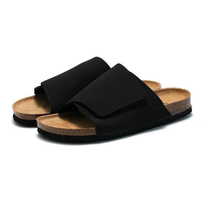 ผู ้ ชายผู ้ ชายรองเท ้ าแตะไม ้ ก ๊ อกอินเทรนด ์ นักเรียน Flip-Flops ผู ้ ชายรองเท ้ าชายหาด Nubuck หนัง