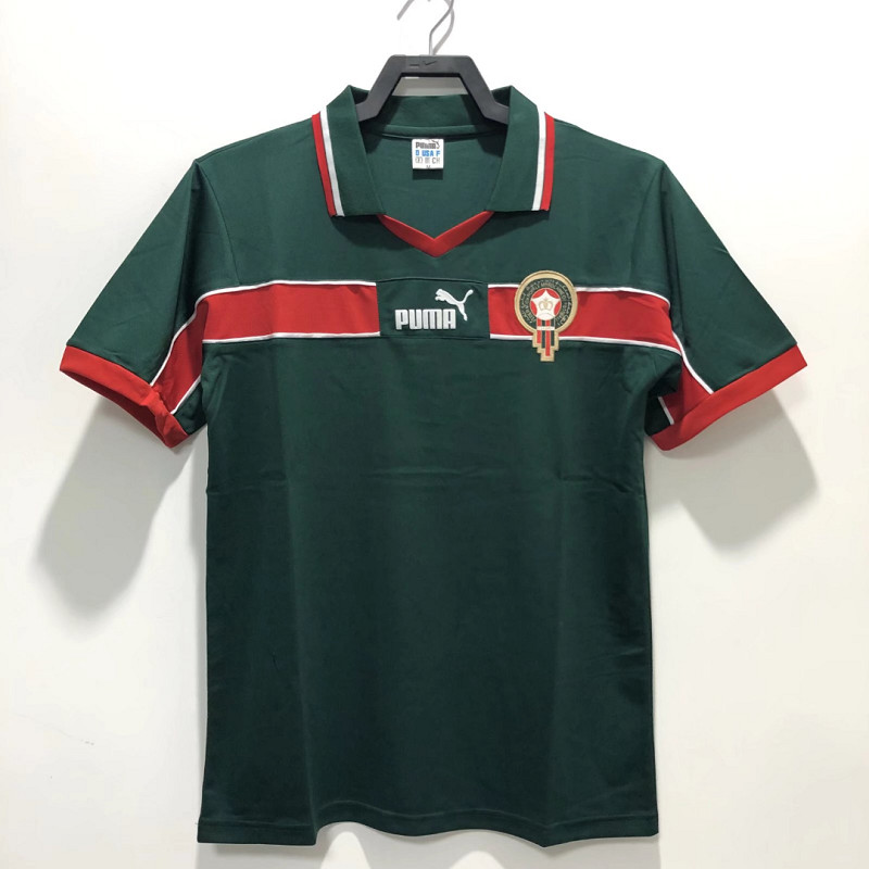 เสื้อฟุตบอลวินเทจ 1998 โมร็อกโก เสื้อเจอร์ซีย์ บ้าน แขนสั้น ชื่อที่กําหนดเอง