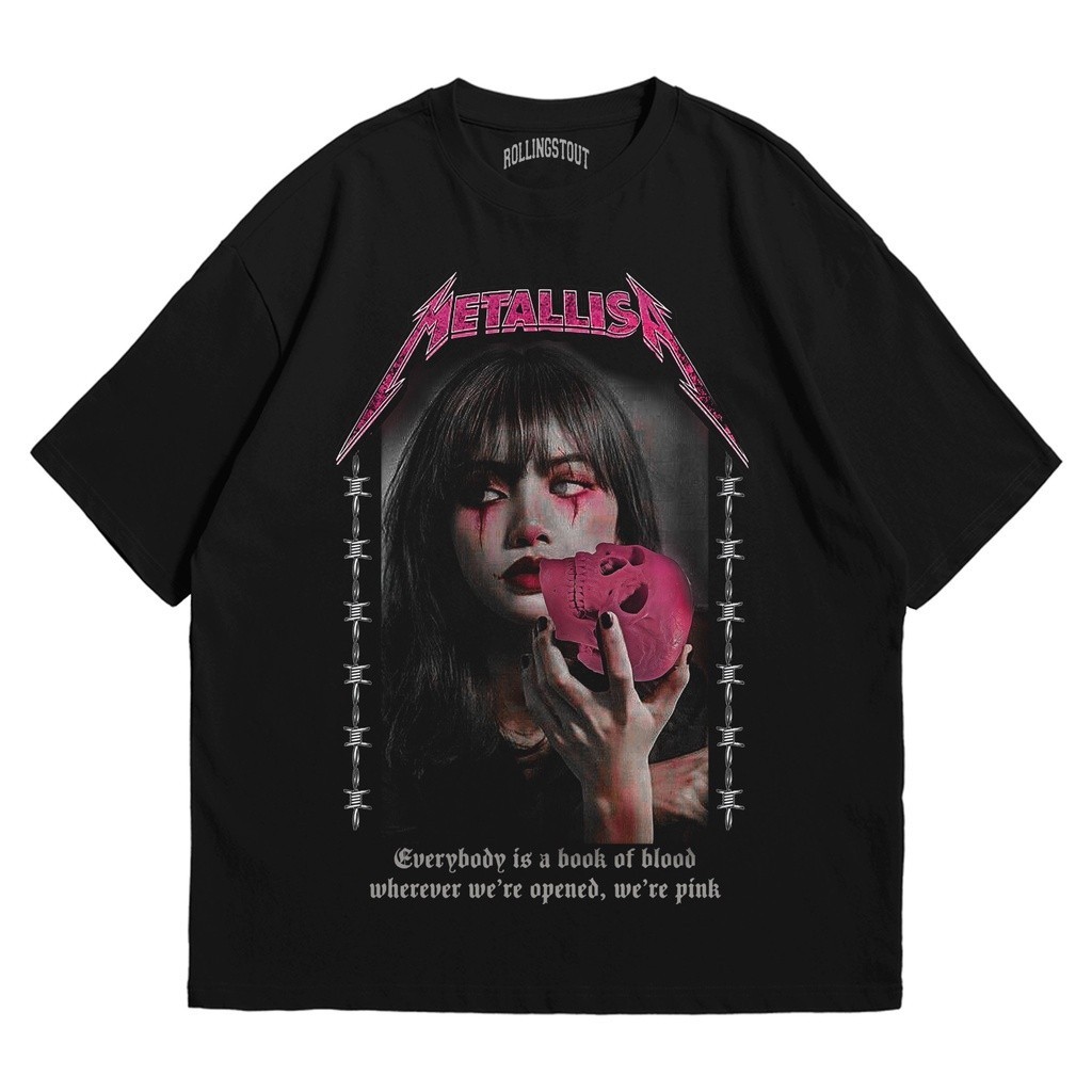 💥Metallisa เสื้อยืด - Metallisa Skull - Kaos Band - BAJU METAL ROCK - Rollingstoutการจัดส่งที่รวดเร็