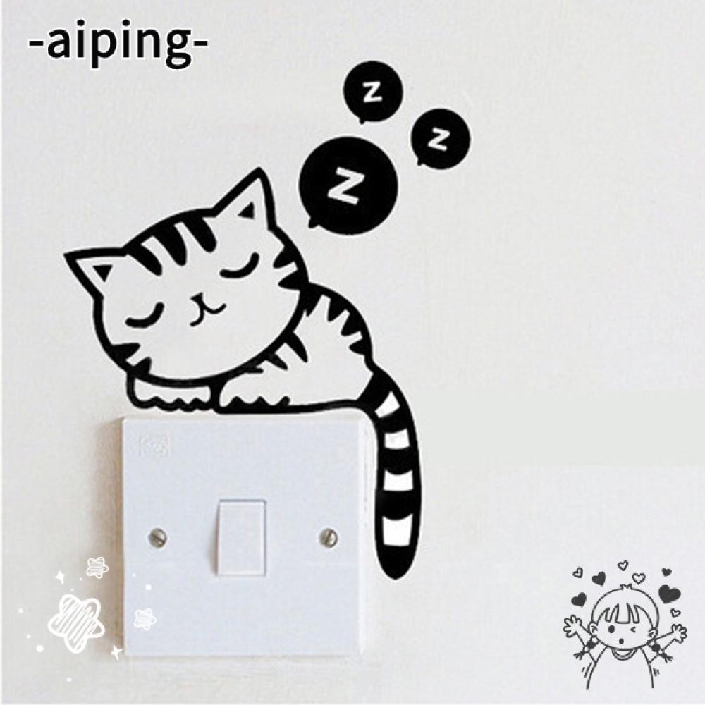 Aiping สติ๊กเกอร์ติดผนังสวิตช์ห้องโน้ตบุ๊คห้องนอนห้องนั่งเล่นที่ถอดออกได้