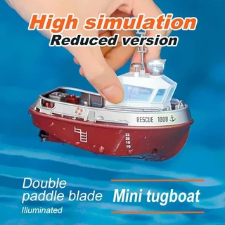 Rc Tug เรือเรือที่มีประสิทธิภาพ Dual มอเตอร์ 2.4G วิทยุรีโมทคอนโทรลเรือ Tugboat รุ่นไฟฟ้าของเล่นสําหรับ Boy