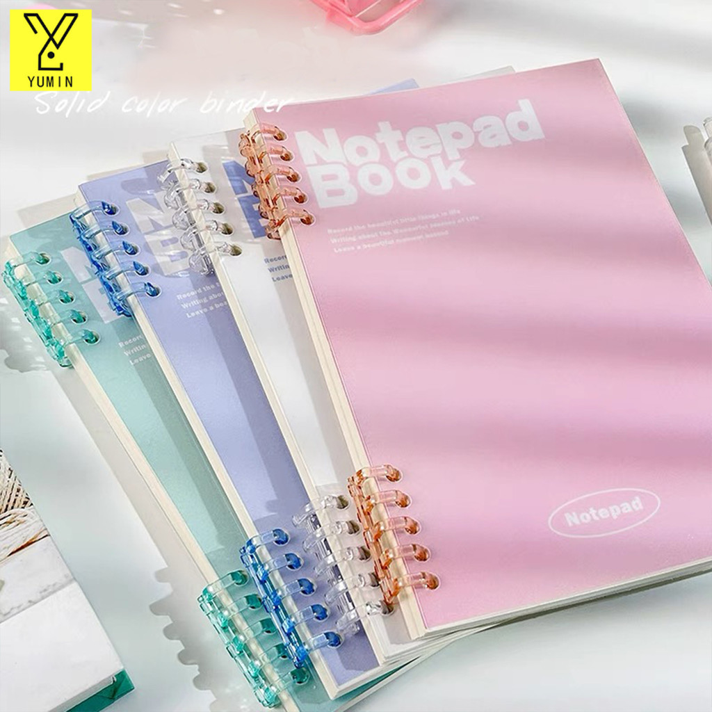 สมุดโน๊ตบุ๊ค สมุดสันห่วงข้าง สันห่วง เปลี่ยนไส้ได้ ขนาดB5/A5 60แผ่น สีพาสเทล อุปกรณ์การเรียน