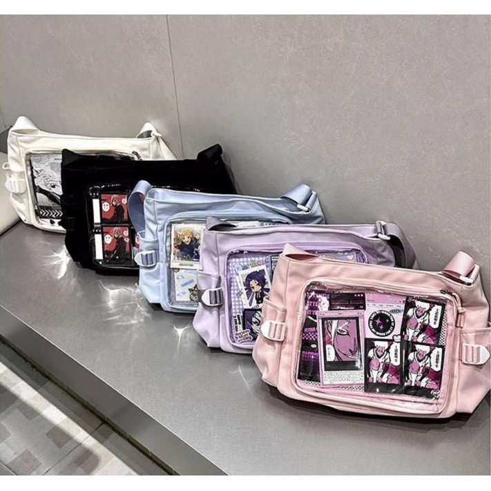 หลายสี Ita กระเป๋า DIY ป้ายอะนิเมะไหล่กระเป๋า JK เครื่องแบบทุกวันโปร่งใส Crossbody กระเป๋า