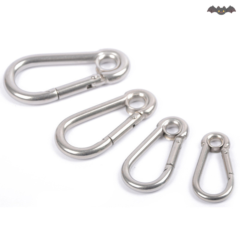 [PE] M4 M5 M6 M7 M8 สแตนเลส Carabiner Carbine Snap Hook พร้อมตาไก่สปริงหัวเข็มขัดพวงกุญแจ TH