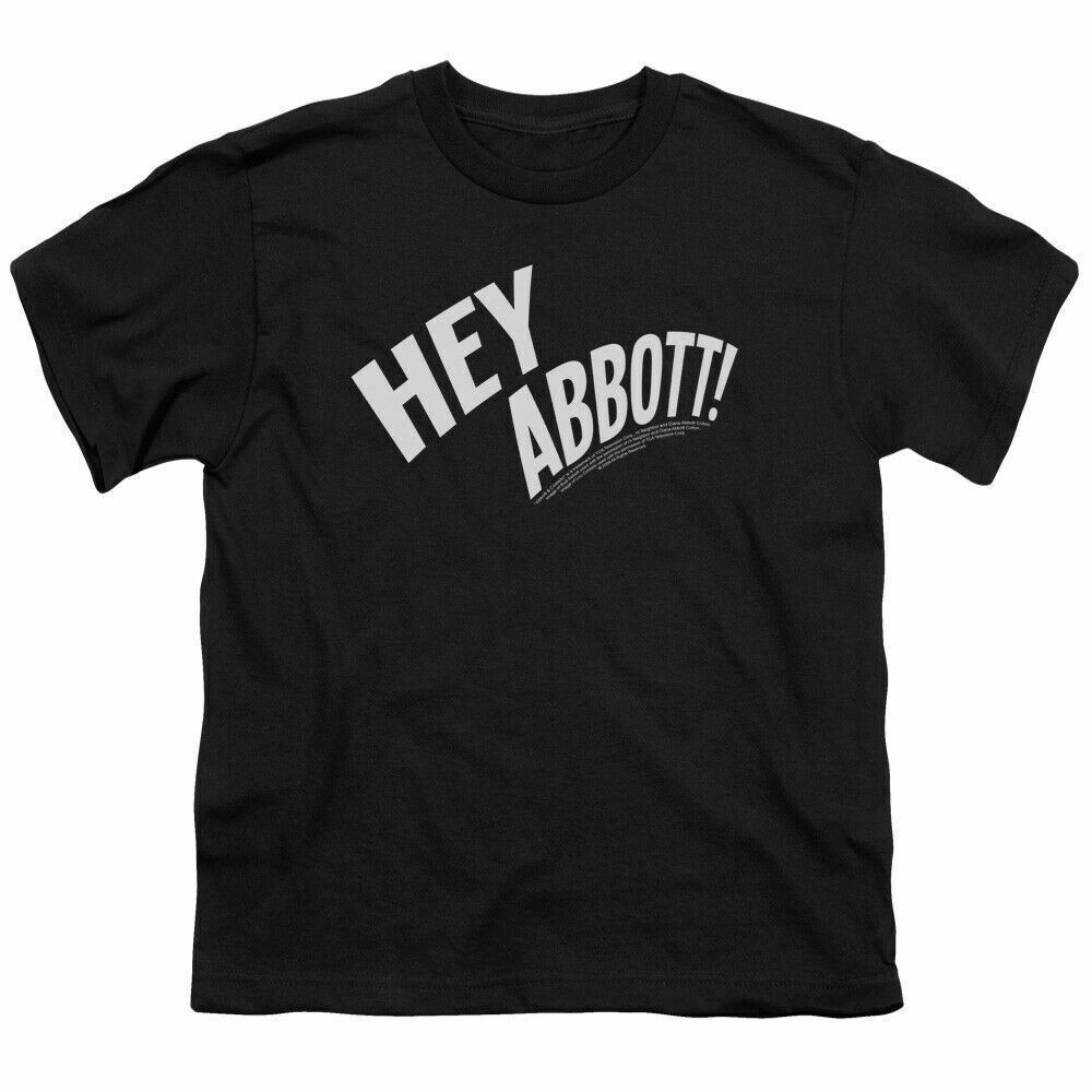 Abbott & Costello Hey Abbott S Youth T Shirt Comedy Tee Black