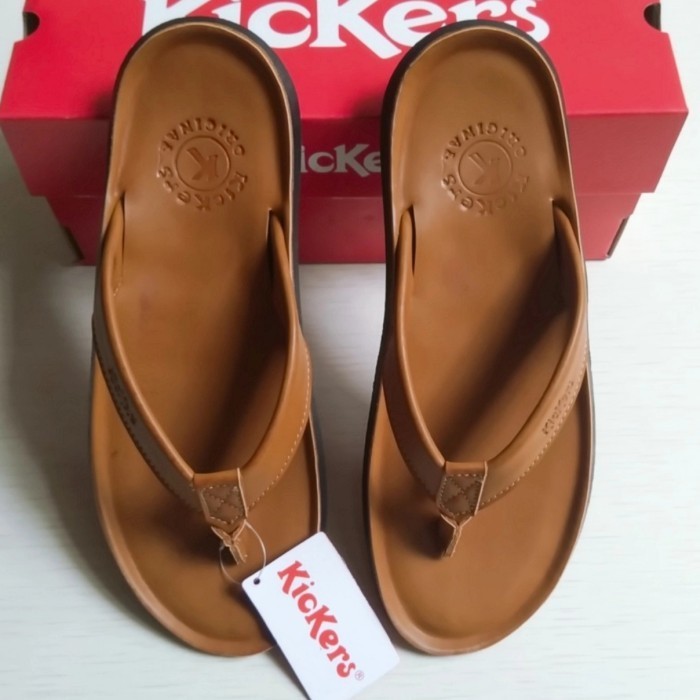 รองเท้าแตะผู้ชาย Kickers - รองเท้าแตะหนัง Kickers - รองเท้าแตะผู้ชาย Kickers - สีน้ําตาลอ่อน Tan, 43
