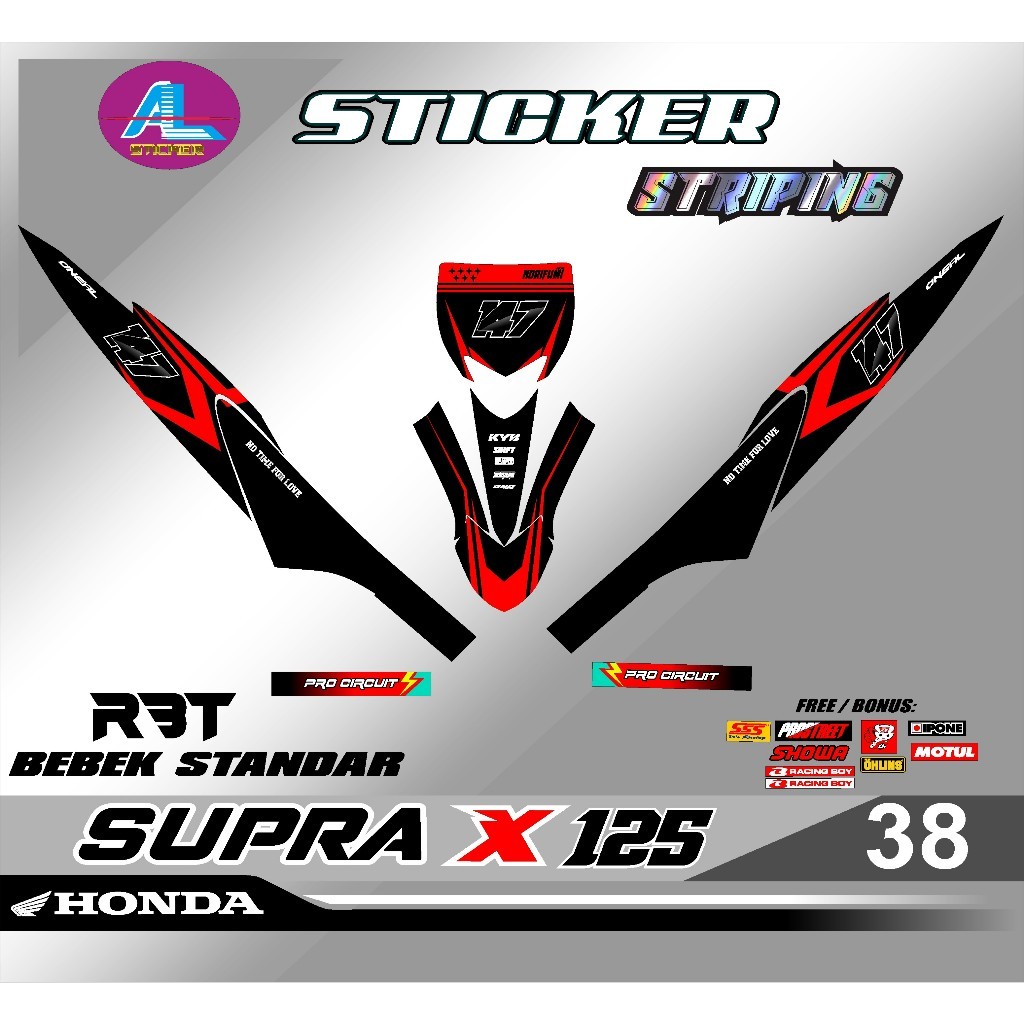 สติ๊กเกอร์ Rbt Supra X 125 Rbt Bebek Modif Supermoto Yz Crf Klx Kx Ktm Rbt ใหม่ล่าสุด
