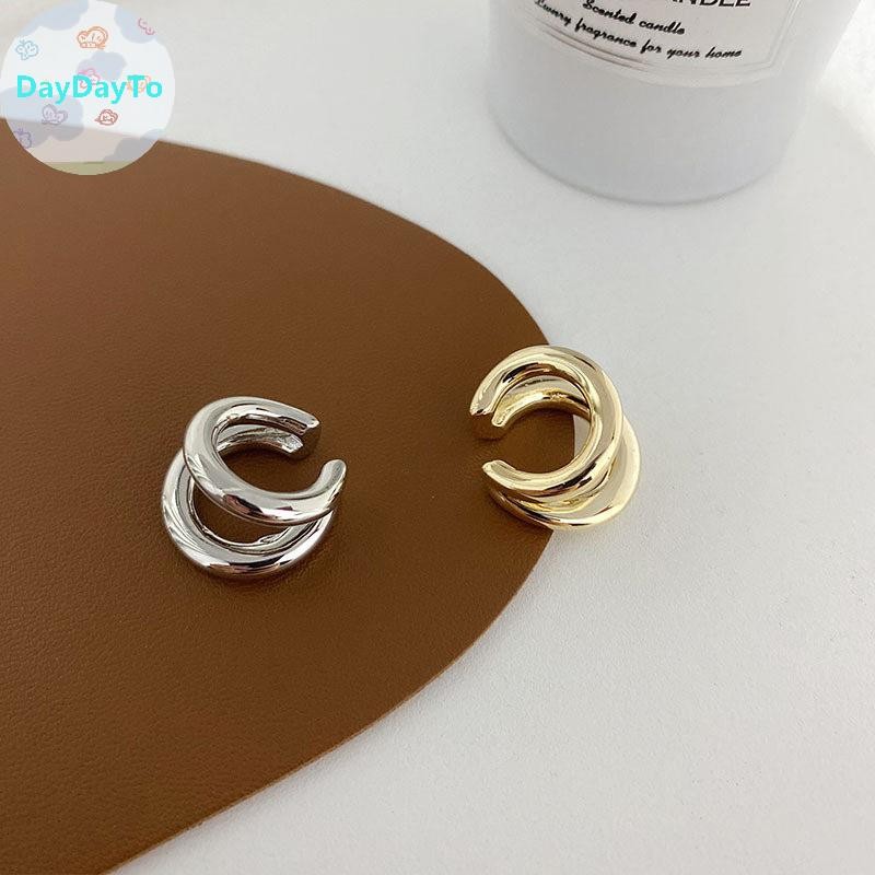 Daydayto ปลอมเจาะ Earcuff คู่วงกลมหูต่างหู Faux สําหรับผู้หญิง Man Hiphop Vintage Cuffs Earclips อุปกรณ์เสริมเกาหลี TH