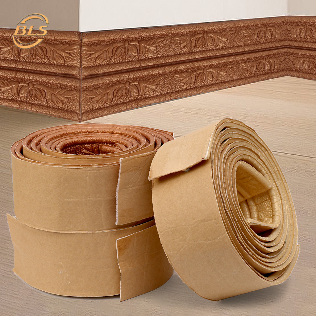 อุปกรณ์เสริม Baseboard Skirting Waist Line สติ๊กเกอร์ติดผนัง - กันน้ําสีขาว 3D Room Border ตกแต่ง Molding Trim