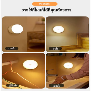 โคมไฟไร้สาย รุ่นใหม่ล่าสุด โคมไฟหัวเตียง แบบชาร์จไม่ต้องใช้ถ่าน ยึดผนังด้วยแม่เหล็ก 3 สีปรับได้