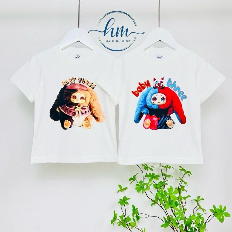 เสื้อยืด Noli Town baby three Rabbit ผ้าฝ้ายเนื้อนุ่ม แขนสั้น สําหรับเด็กชายและเด็กหญิงตั้งแต่ 12-33