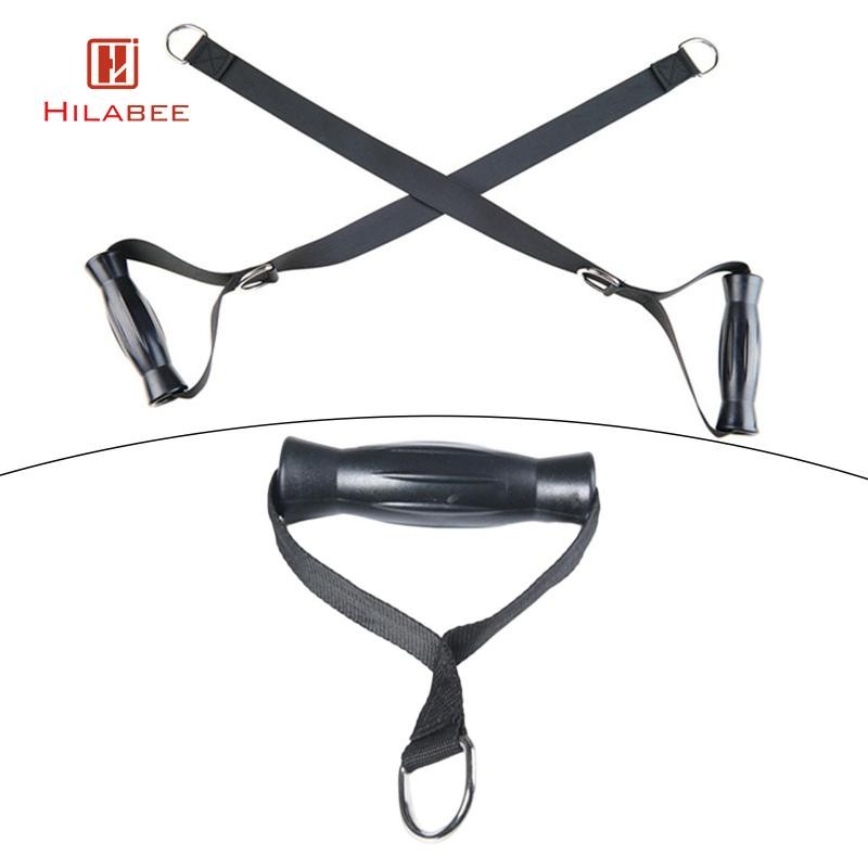 Hilabee Gym Handle, Nylon Heavy Duty LAT Row Bar Fitness Straps สําหรับ