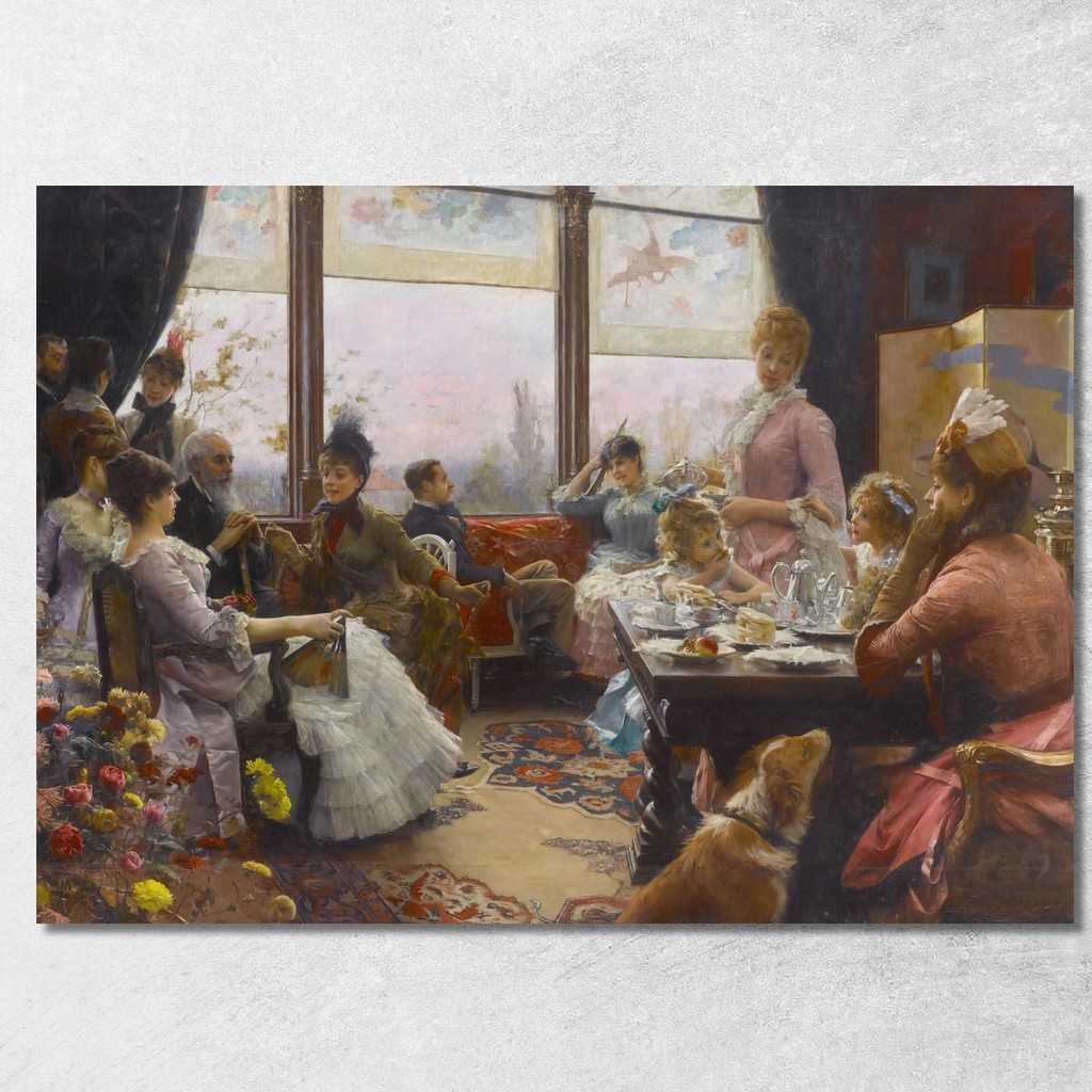 Five O Clock Tea Julius Leblanc Stewart, jls5 ภาพพิมพ์บนผ้าใบแคนวาส