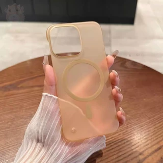 หรูหราบางเฉียบกึ่งโปร่งใสช็อกทนฮาร์ดปกหลังสําหรับ ไอโฟน iPhone Air 17 Pro Max 16 15 14 13 12 11 มือโปร สูงสุด บวก ไม่มีกรอบ เคลือบแม่เหล็กกรณีโทรศัพท์