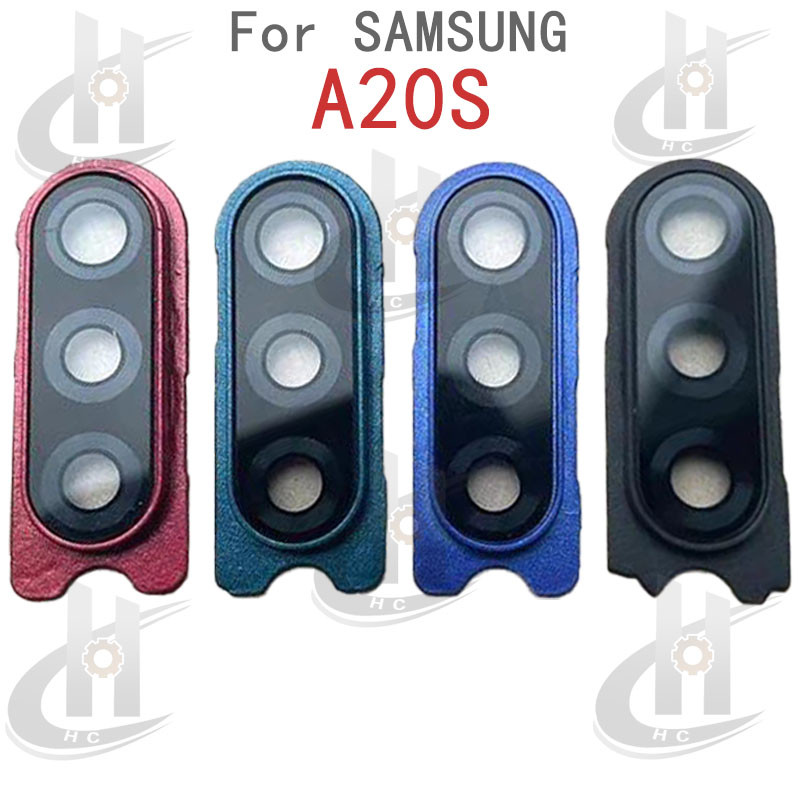 ฝาครอบเลนส์กล้องด้านหลังสําหรับ Samsung Galaxy A20s A207 A207F A207M เลนส์กล้องด้านหลังพร้อมกรอบแหวนผู้ถือชิ้นส่วน