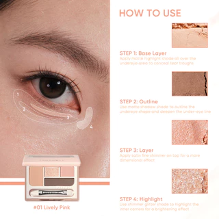 [ใหม่] Judydoll Undereye shadow Palette พาเลตต์ไฮไลท์ใต้ตา เอเกียวซัล มินิ