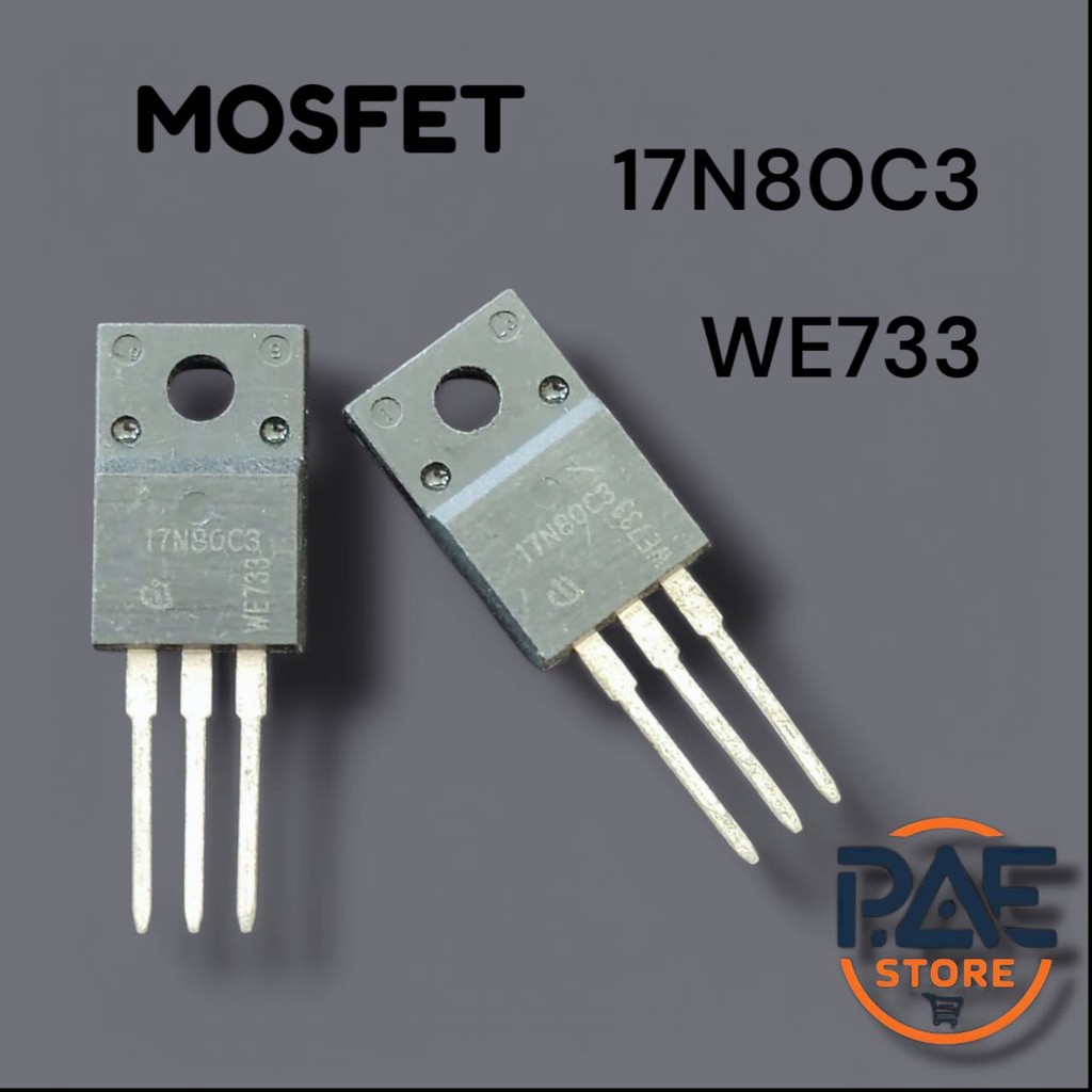 MOSFET 17N80C3 TO-220F คุณภาพสูงสำหรับใช้งานวงจรไฟฟ้าและ TV Antenna  17A 800V รับประกันความน่าเชื่อถ