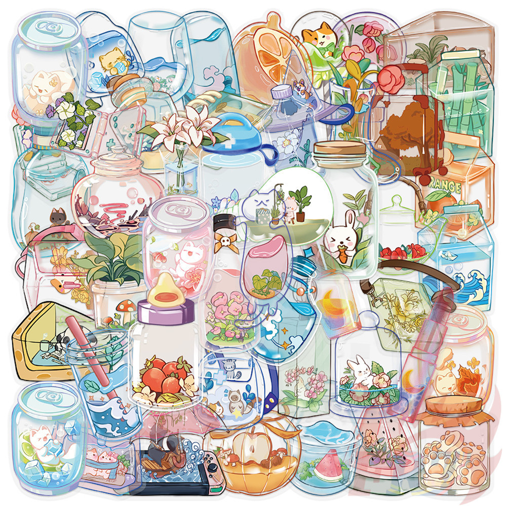 ❉ คาวาอิ เดลี่ . Crystal Bottle Art Series 02 สติ๊กเกอร์ PET ❉ 50 ชิ้น/เซ็ต DIY แฟชั่นสติ๊กเกอร์กันน้ํา Doodle สติ๊กเกอร์