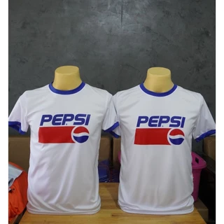 เสื้อยืดวินเทจ ยุค 90 เสื้อยืดขาวคอน้ำเงิน A009 สกรีนลายPEPSI(1) เนื้อผ้ากีฬา นุ่ม ลื่น เบา สบาย