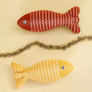 3D จําลอง Catnip ปลาของเล่น Interactive Sounding Plush Goldfish หมอนสําหรับลูกแมว Chew Bite Cat Supplies