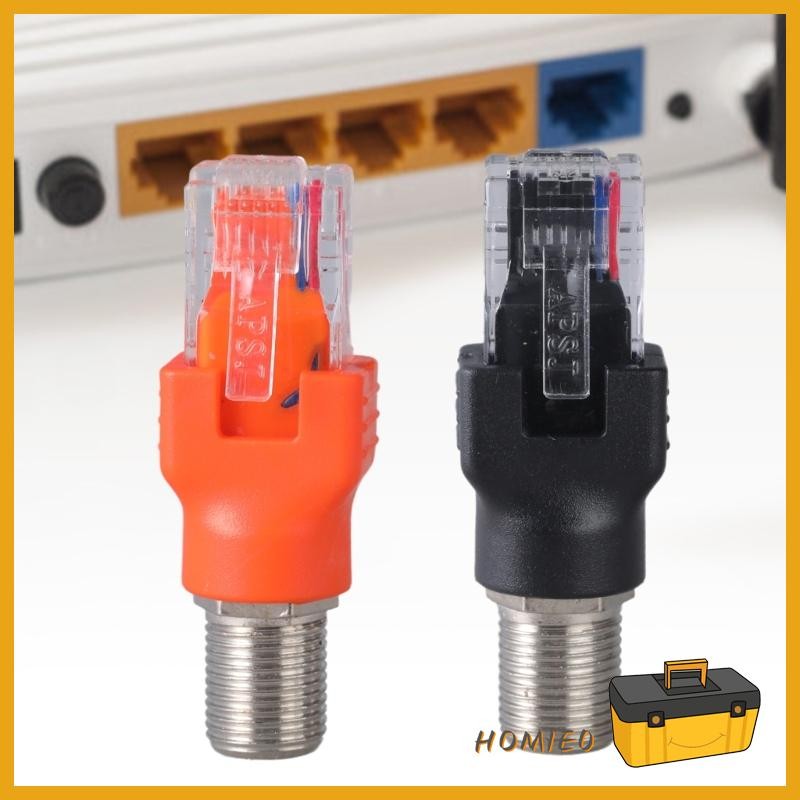 Homie0 F Female to RJ45 Male Ethernet Coaxial Coupler Adapter for Line Tester Equipment