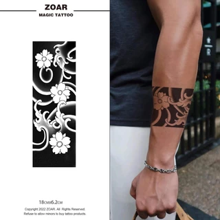 ZOAR-D59 แทททูกันน้ำ สติ๊กเกอร์แทททูสมุนไพรแขน กันน้ำ กันรอยขีดข่วน ติดทนนาน กึ่งถาวร