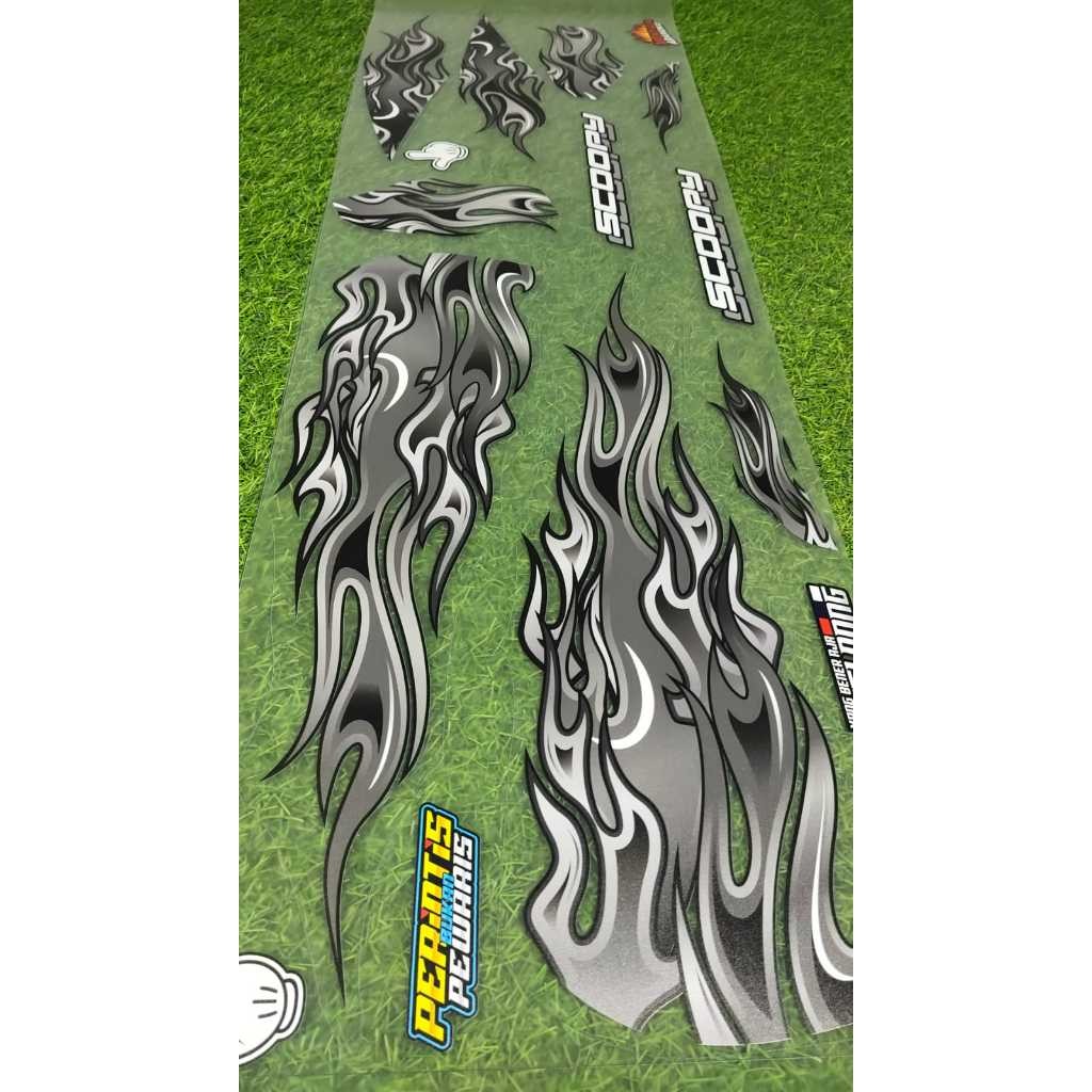 Scoopy Striping Lis 2017 ถึง 2024 Fire Sticker วัสดุเสาใส
