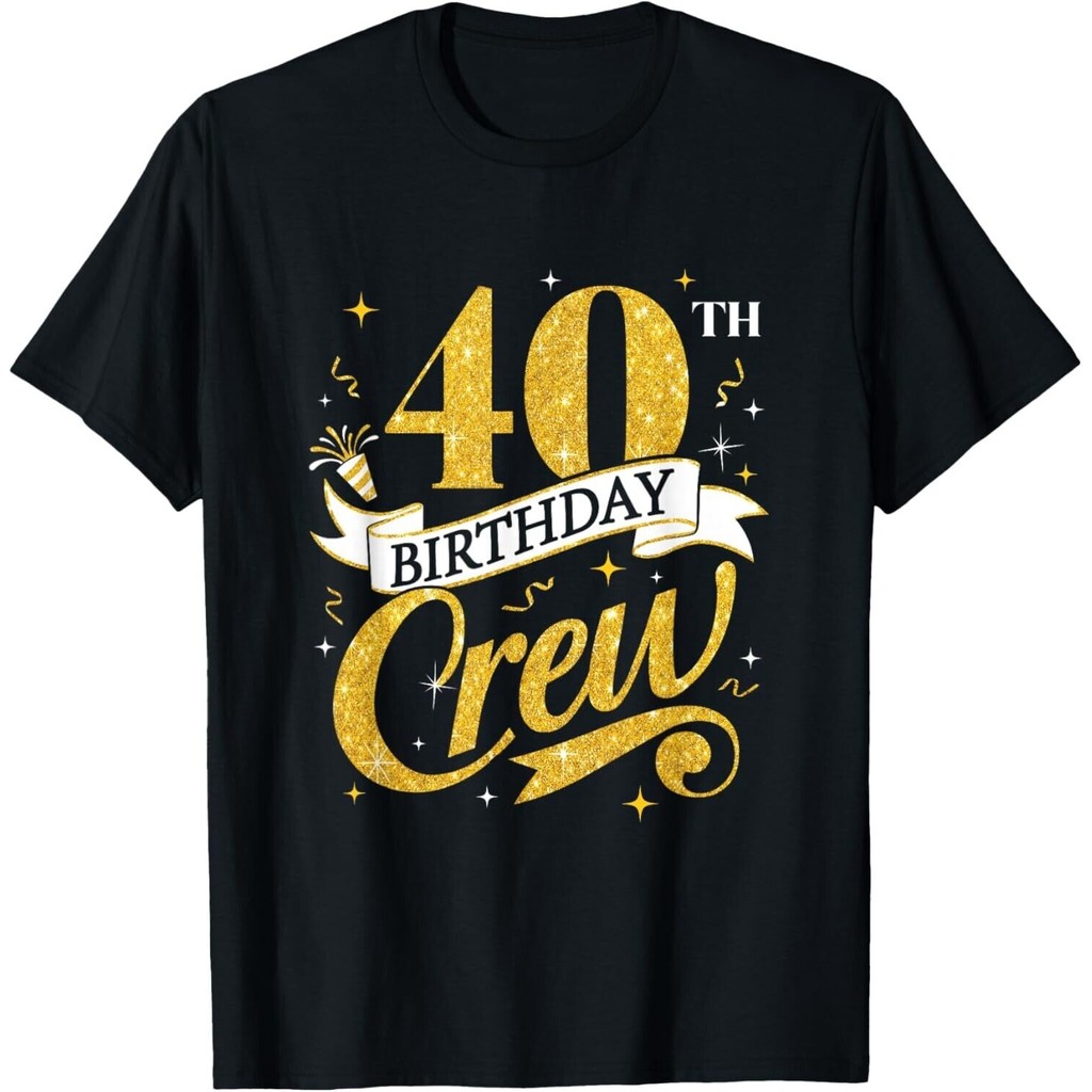 40Th Birthday Crew 40Th Bday Party Squad Friends Crown เสื้อยืด